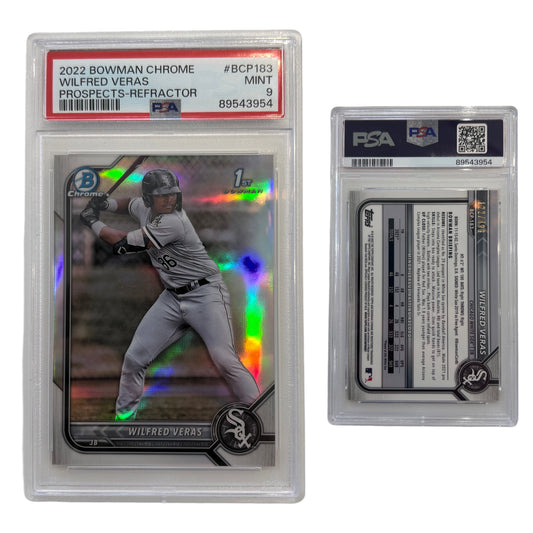 2022 Wilfred Veras Bowman Chrome Prospects Refractor /499 #BCP183 PSA MINT 9