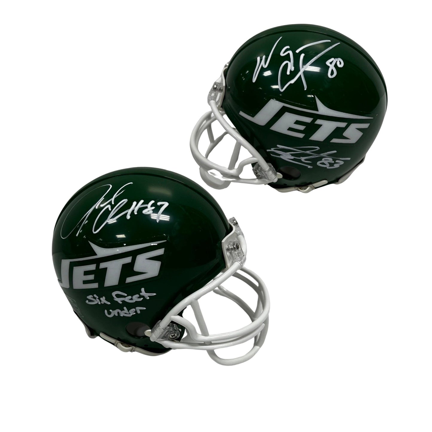 Santana Moss, Wayne Chrebet & Laveranues Coles Autographed New York Jets Plane Mini Helmet Steiner CX