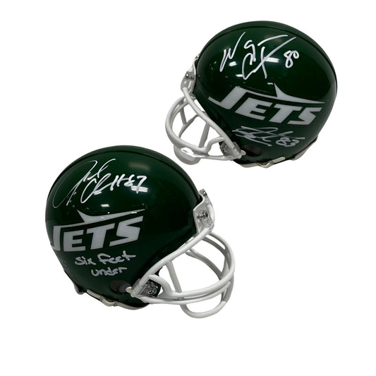 Santana Moss, Wayne Chrebet & Laveranues Coles Autographed New York Jets Plane Mini Helmet Steiner CX