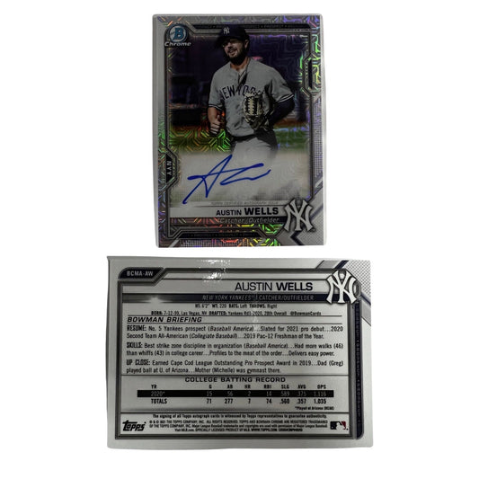 2021 Bowman Chrome Mojo Refractor #BCMA-AW Austin Wells Auto