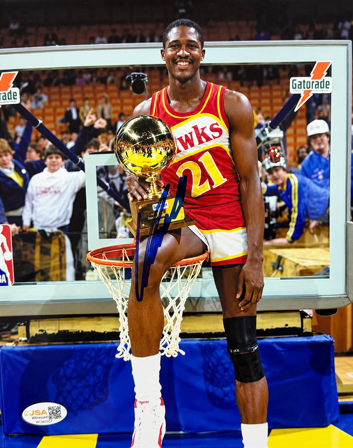 Dominique Wilkins Slam Dunk Champion Atlanta Hawks 8x10 JSA