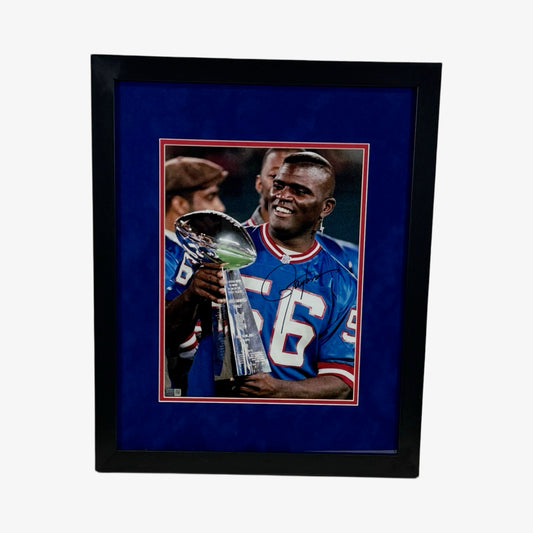 Lawrence Taylor Autographed New York Giants Lombardi Trophy Framed 11x14 Steiner CX