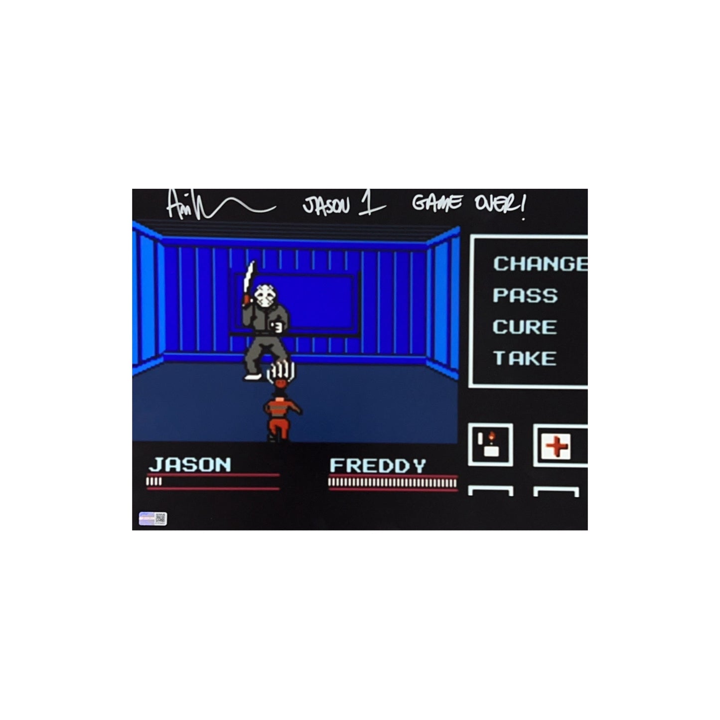 Ari Lehman Autographed Friday The 13th Jason Videogame 11x14 "Game Over!" Inscription Steiner CX