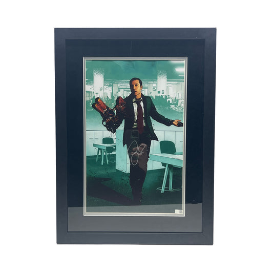 Jeremy Piven Autographed Ari Gold Entourage Paintball Gun Poster 11x17 Photo Steiner CX - Framed