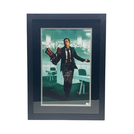 Jeremy Piven Autographed Ari Gold Entourage Paintball Gun Poster 11x17 Photo Steiner CX - Framed