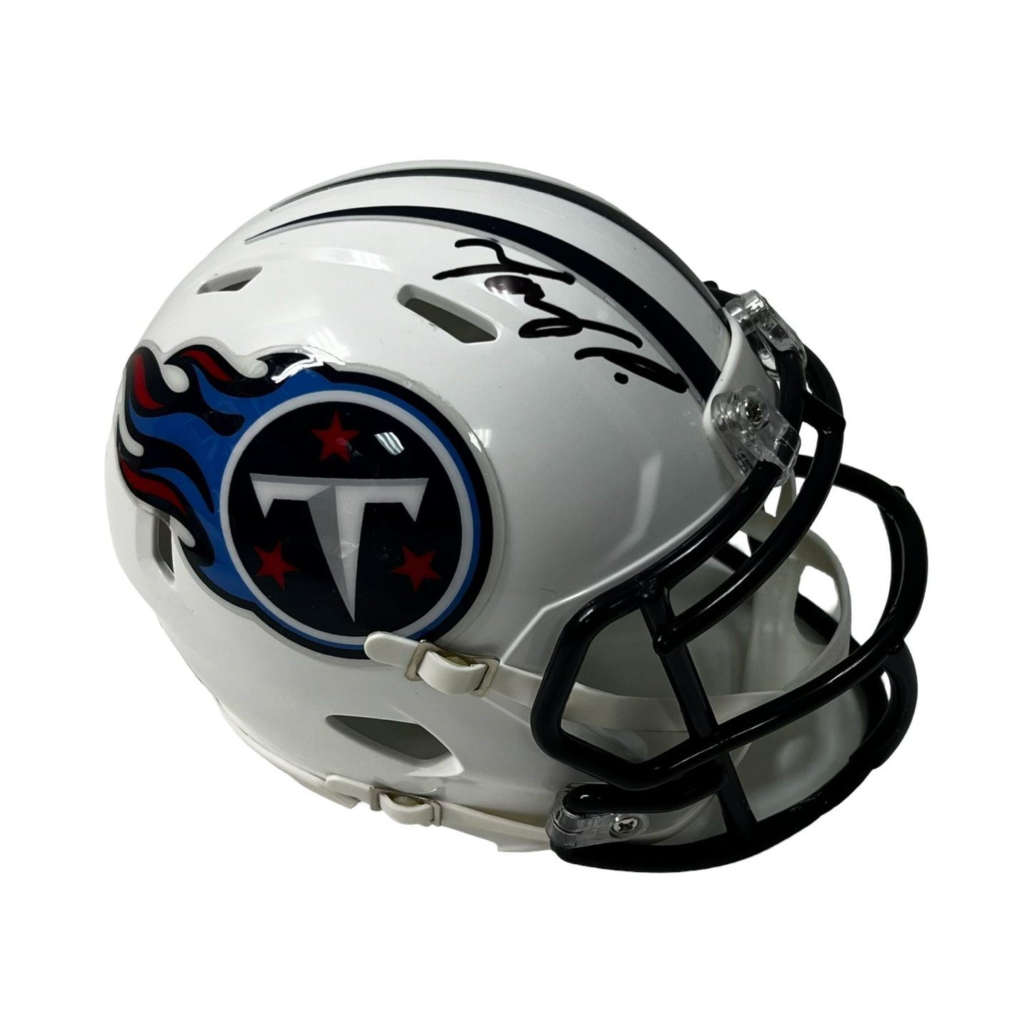 Tony Pollard Autographed Tennessee Titans White Speed Mini Helmet Beckett