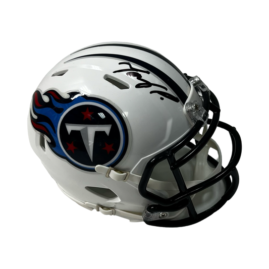 Tony Pollard Autographed Tennessee Titans White Speed Mini Helmet Beckett