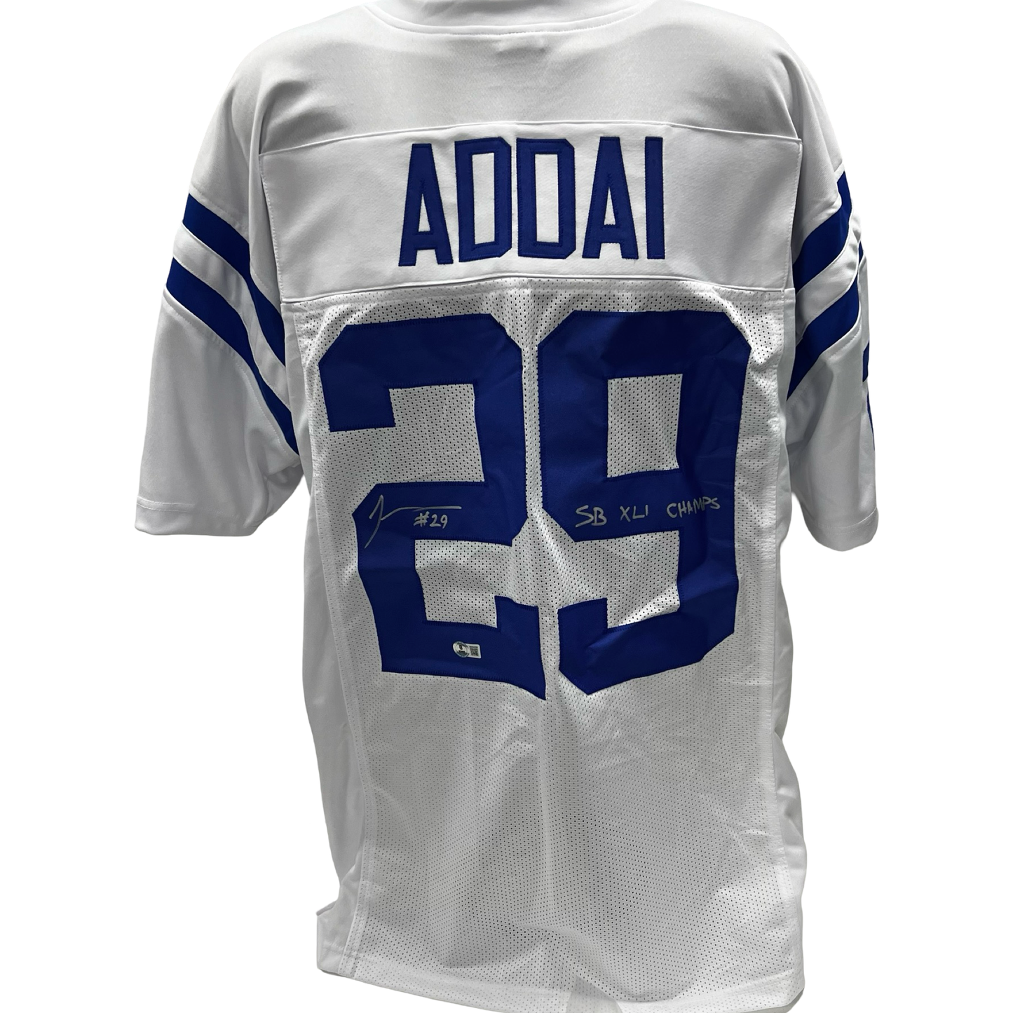 Joseph Addai Autographed Indianapolis Colts White Jersey "SB XLI Champs" Inscription Beckett