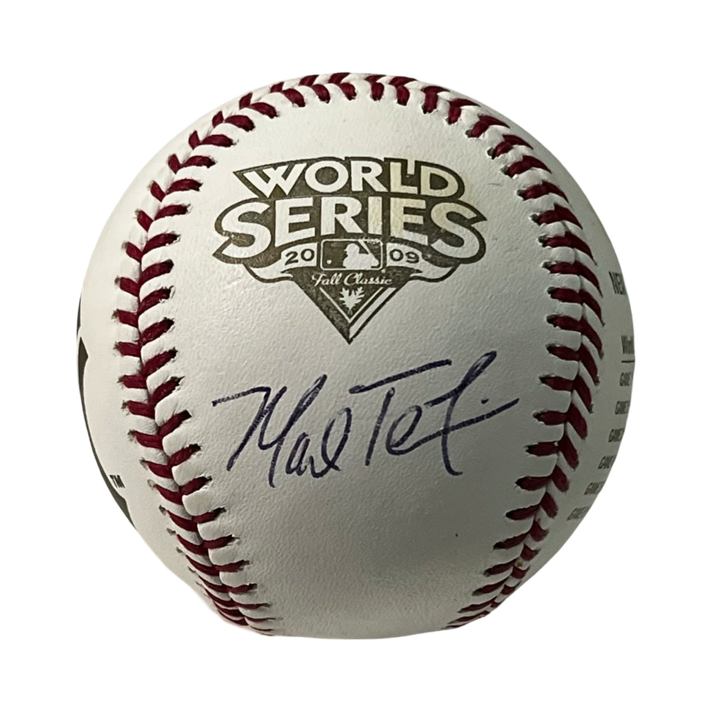 Mark Teixeira Autographed New York Yankees 2009 World Series Game Score Logo Ball Beckett