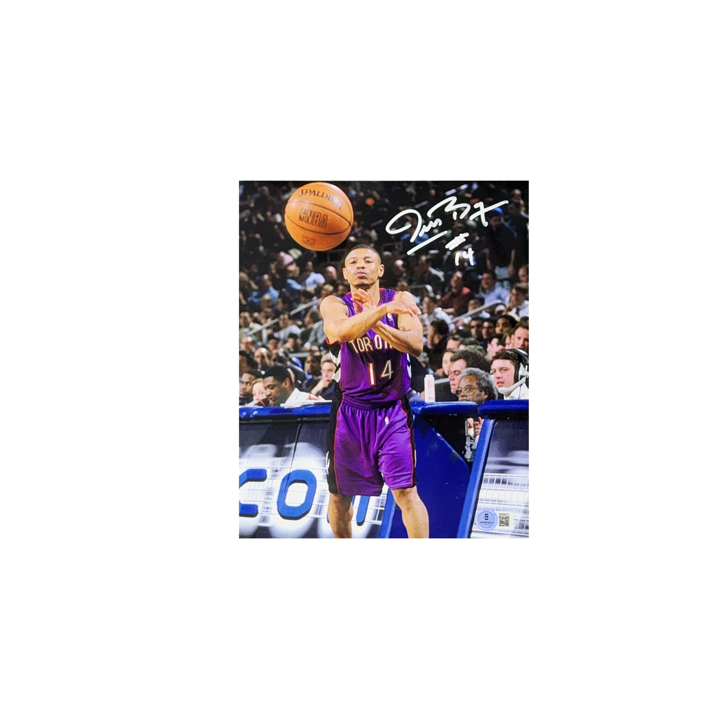 Muggsy Bogues Autographed Toronto Raptors Pass 8x10 Beckett