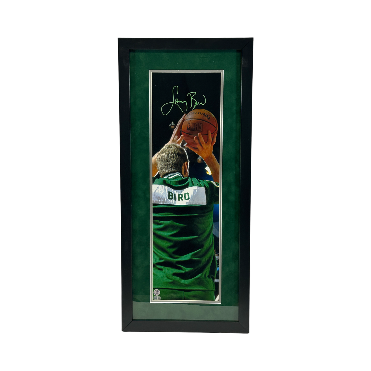 Larry Bird Autographed Boston Celtics 8x26 Framed Steiner LB COA