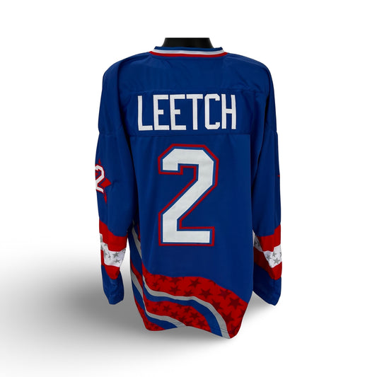 Brian Leetch Unsigned New York Rangers Team USA Blue Custom Jersey