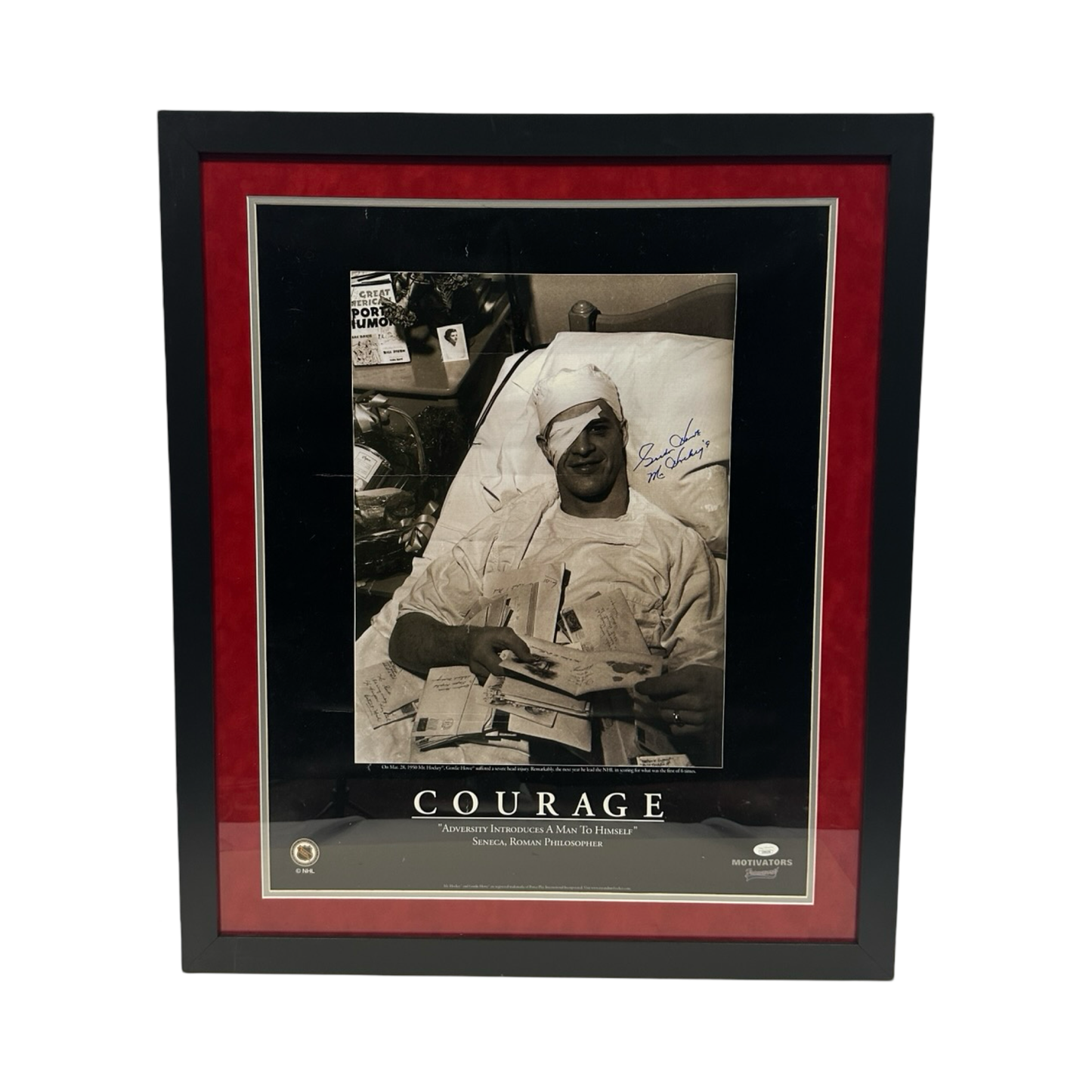 Gordie Howe Autographed Detroit Red Wings Framed 20x24 JSA