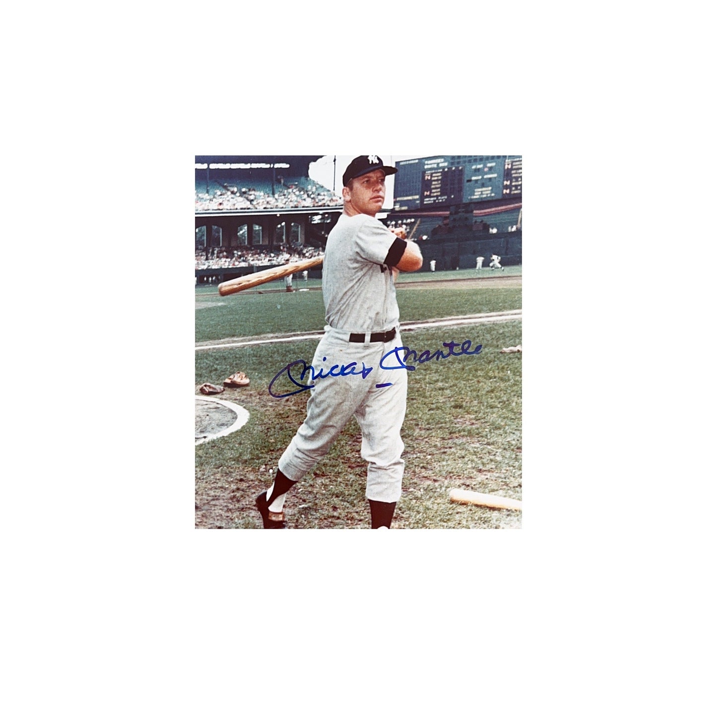 Mickey Mantle Autographed New York Yankees Swing Road Jersey 8x10 JSA