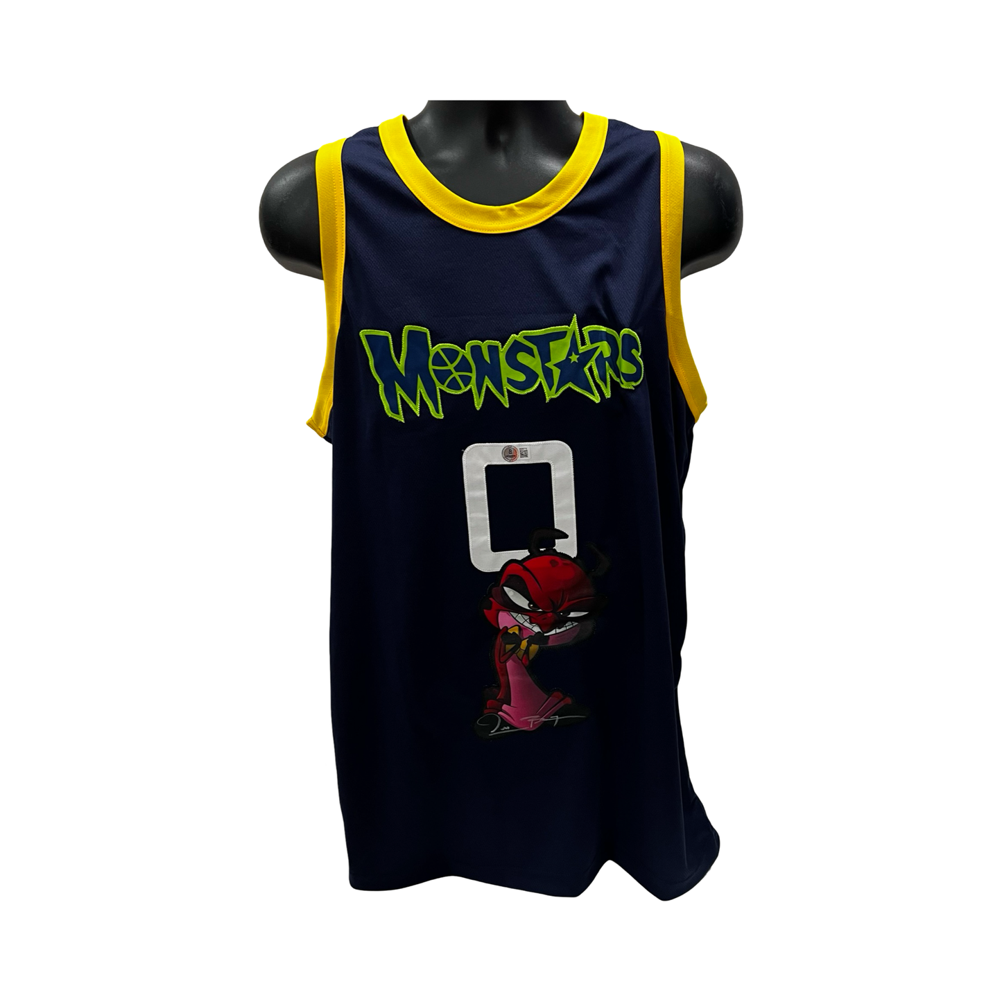 Muggsy Bogues Autographed Space Jam Little Character Jersey Beckett