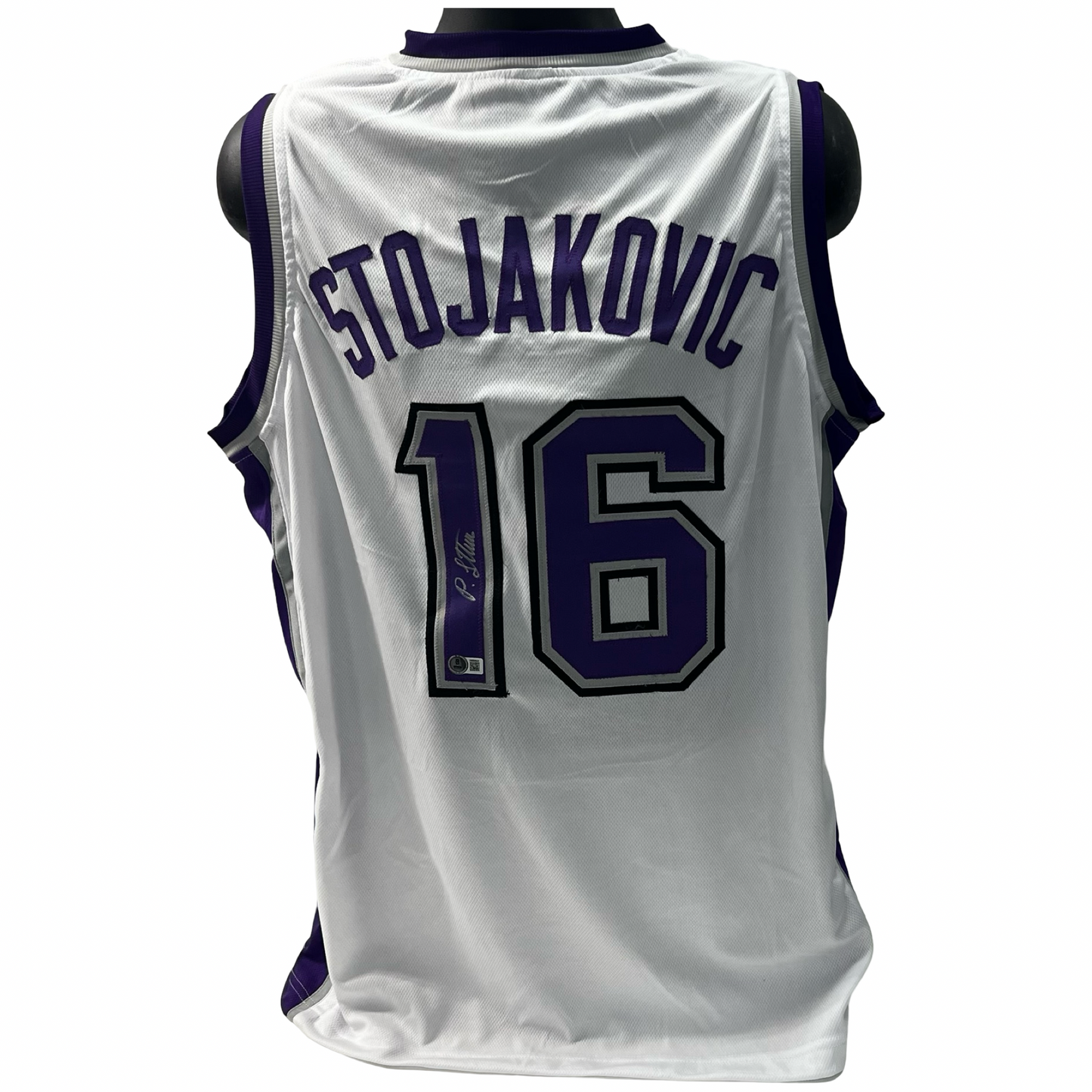 Peja Stojakovic Autographed Sacramento Kings White Jersey Beckett