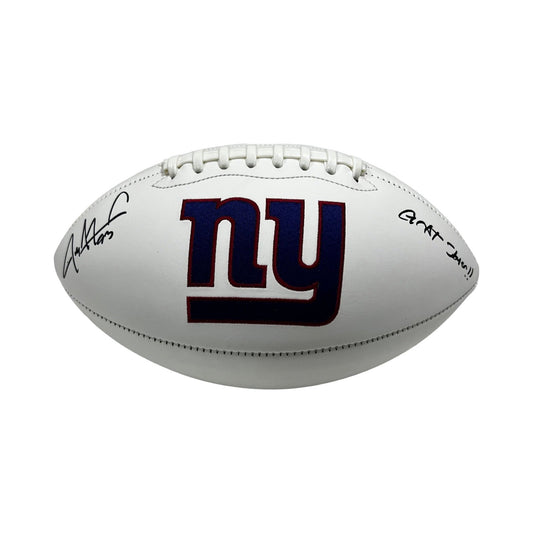 Jay Alford Autographed New York Giants White Panel Football "Goat Slayer" Inscription Steiner CX
