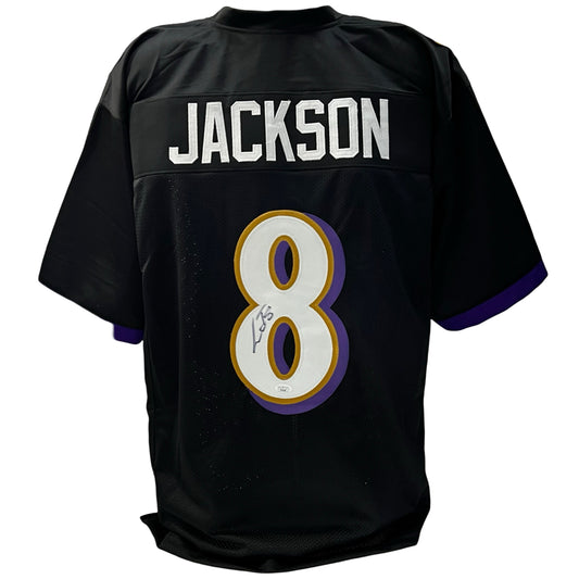 Lamar Jackson Autographed Baltimore Ravens Black Jersey JSA