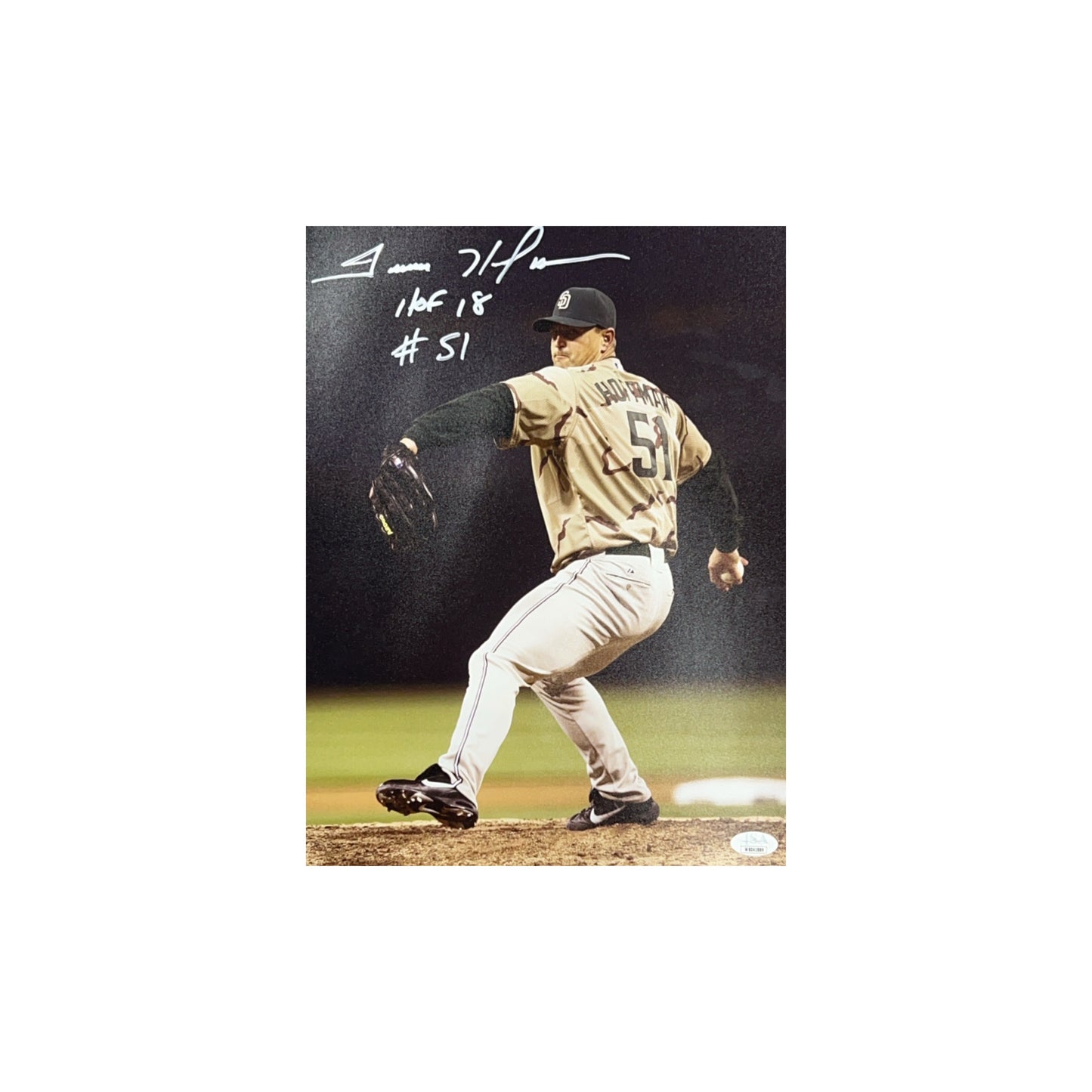 Trevor Hoffman Autographed San Diego Padres 11x14 "HOF 18" Inscription JSA