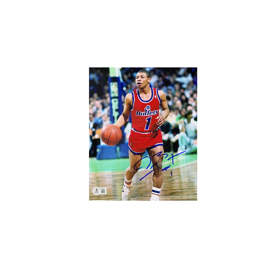 Muggsy Bogues Autographed Washington Bullets 8x10 Beckett