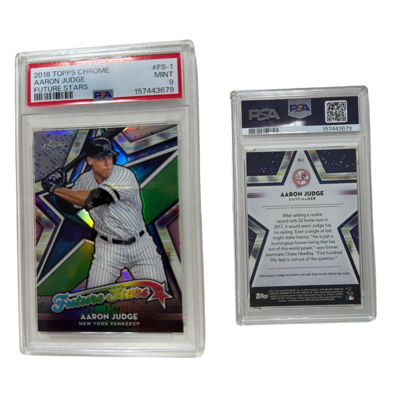2018 Topps Chrome Aaron Judge Future Stars PSA 9