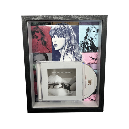 Taylor Swift Tortured Poets 8x10 Framed CD Squares Collage Black Frame