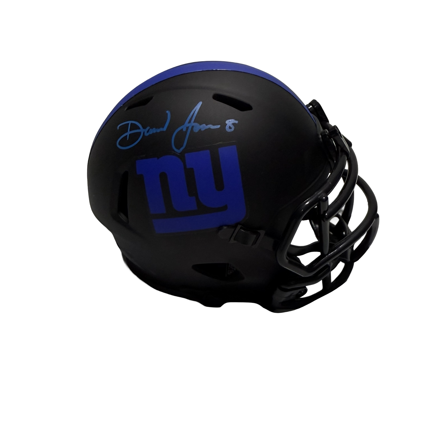 Daniel Jones Autographed New York Giants Eclipse Speed Mini Helmet Blue Ink JSA