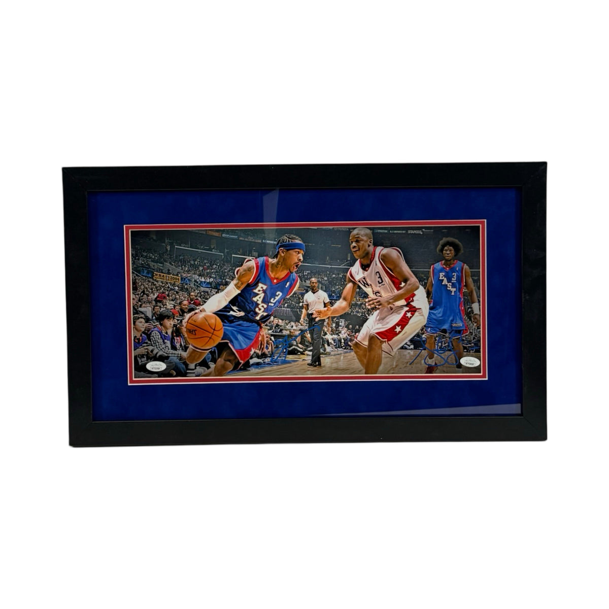 Allen Iverson & Steve Francis Autographed Color Framed 8x18 JSA