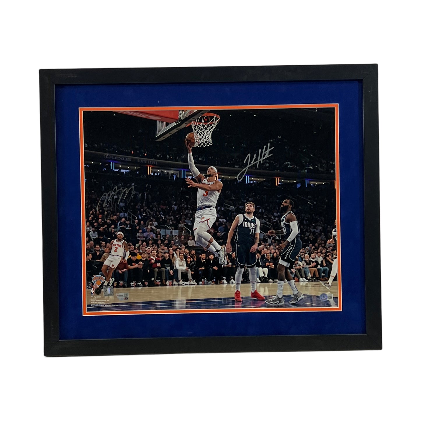 Josh Hart & Miles Deuce McBride Autographed New York Knicks Framed 16x20 Beckett & Fanatics
