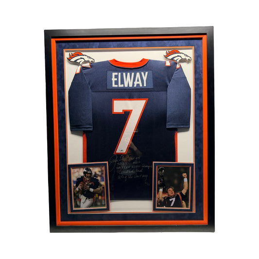 John Elway Denver Broncos Signed Autographed Mitchell and Ness Jersey Fanatics COA