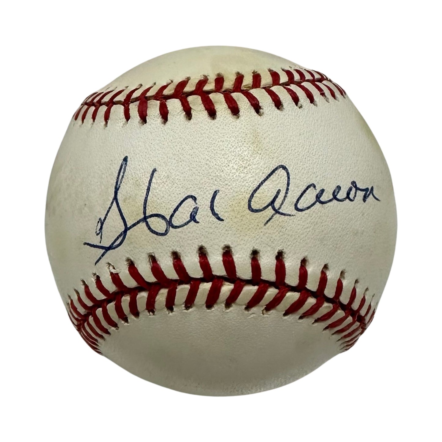 Hank Aaron Autographed Atlanta Braves Official National League Baseball JSA LOA