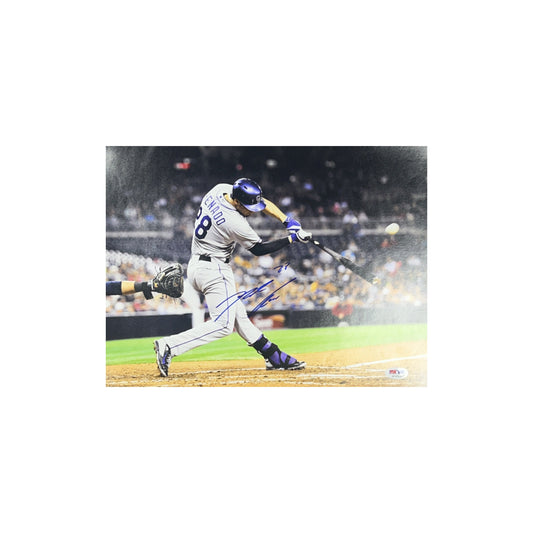 Nolan Arenado Autographed Colorado Rockies Swing 11x14 PSA