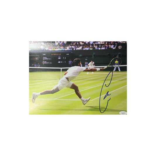 Carlos Alacaraz Autographed Side Shot 11x14 JSA