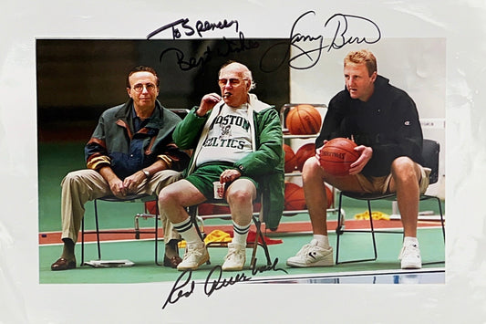 Larry Bird & Red Auerbach Autographed Boston Celtics 8.5x12 Photo Steiner CX