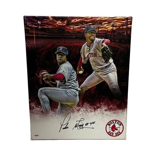 Pedro Martinez Autographed Boston Red Sox White 16x20 PSA
