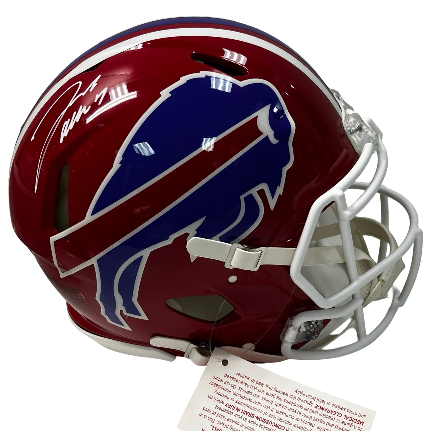 Josh Allen Autographed Buffalo Bills Red Throwback Speed Authentic Helmet Beckett