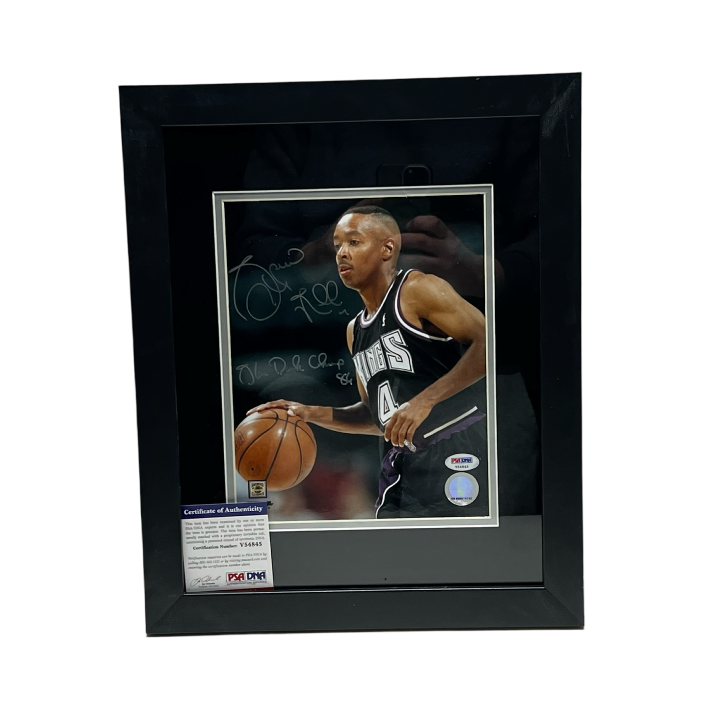 Spud Webb Autographed Sacramento Kings Framed 8x10 "Slam Dunk Champ 86" Inscription PSA