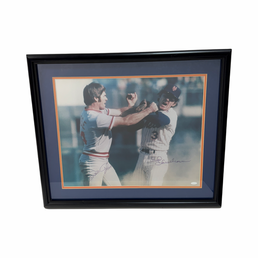 Pete Rose & Bud Harrelson Autographed Framed 16x20 Steiner