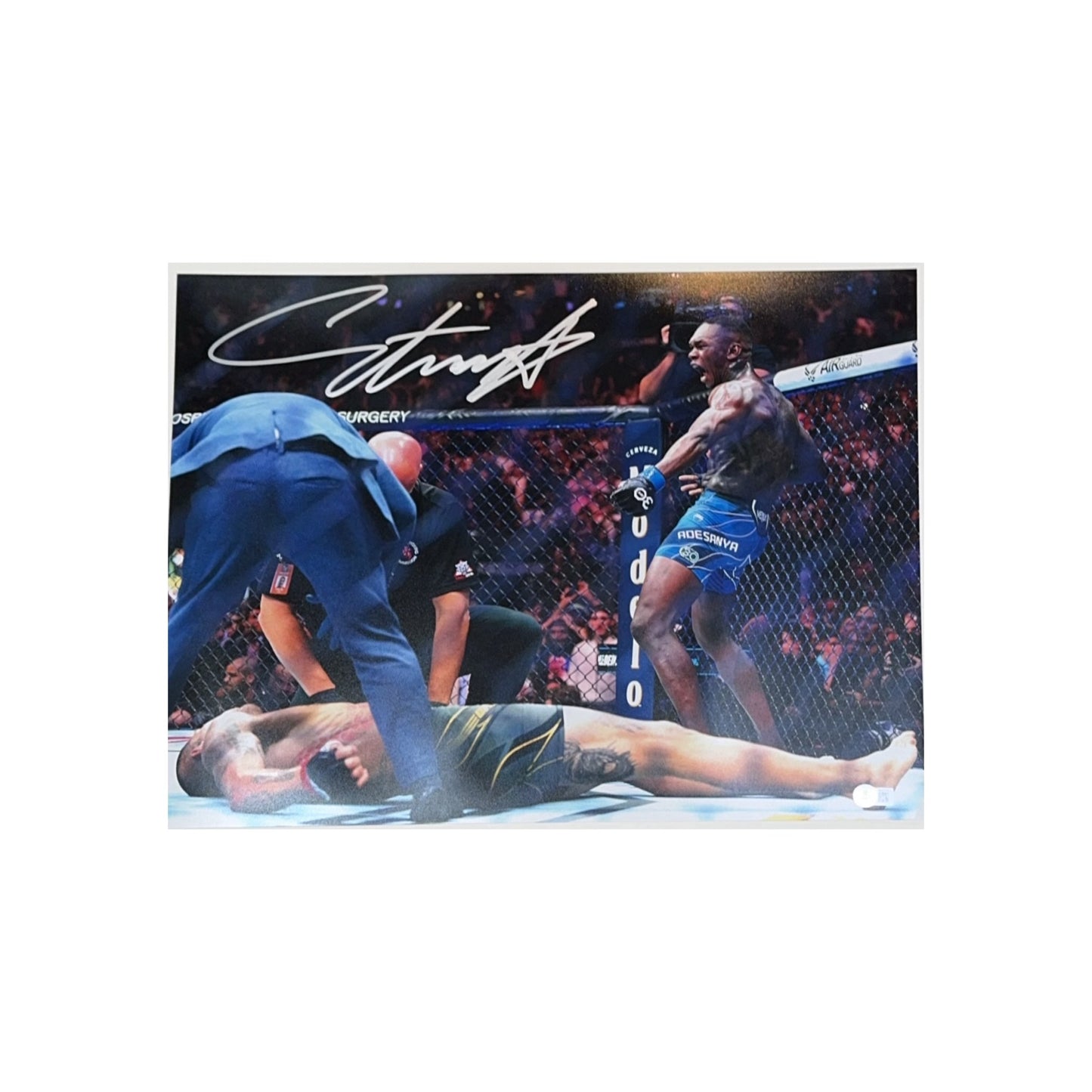 Israel Adesanya Autographed UFC 16x20 Beckett