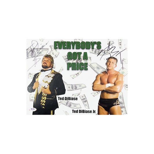 Ted DiBiase & Ted DiBiase Jr Autographed 11x14 JSA