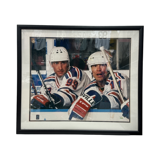 Wayne Gretzky & Mark Messier Autographed New York Rangers Framed 20x24 Photo Steiner