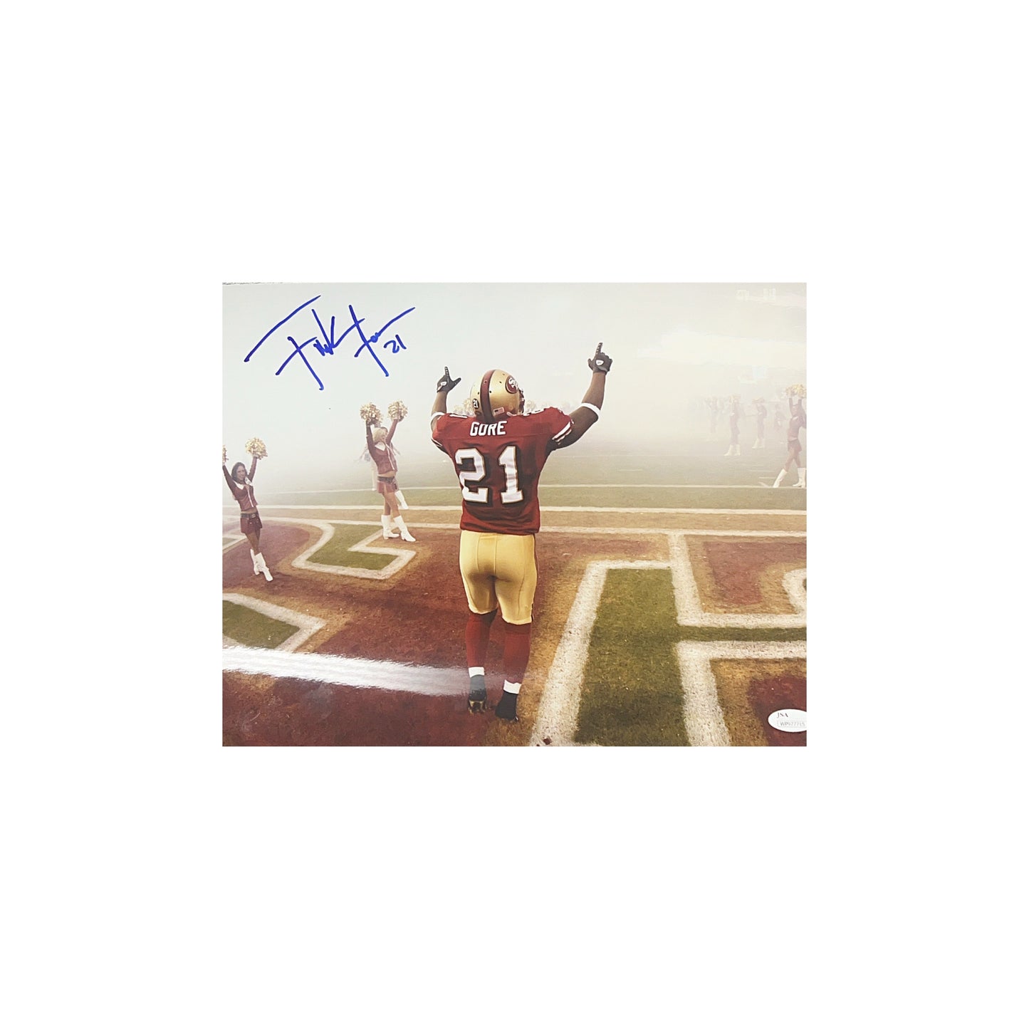 Frank Gore Autographed San Francisco 49ers Cheerleaders 11x14 JSA