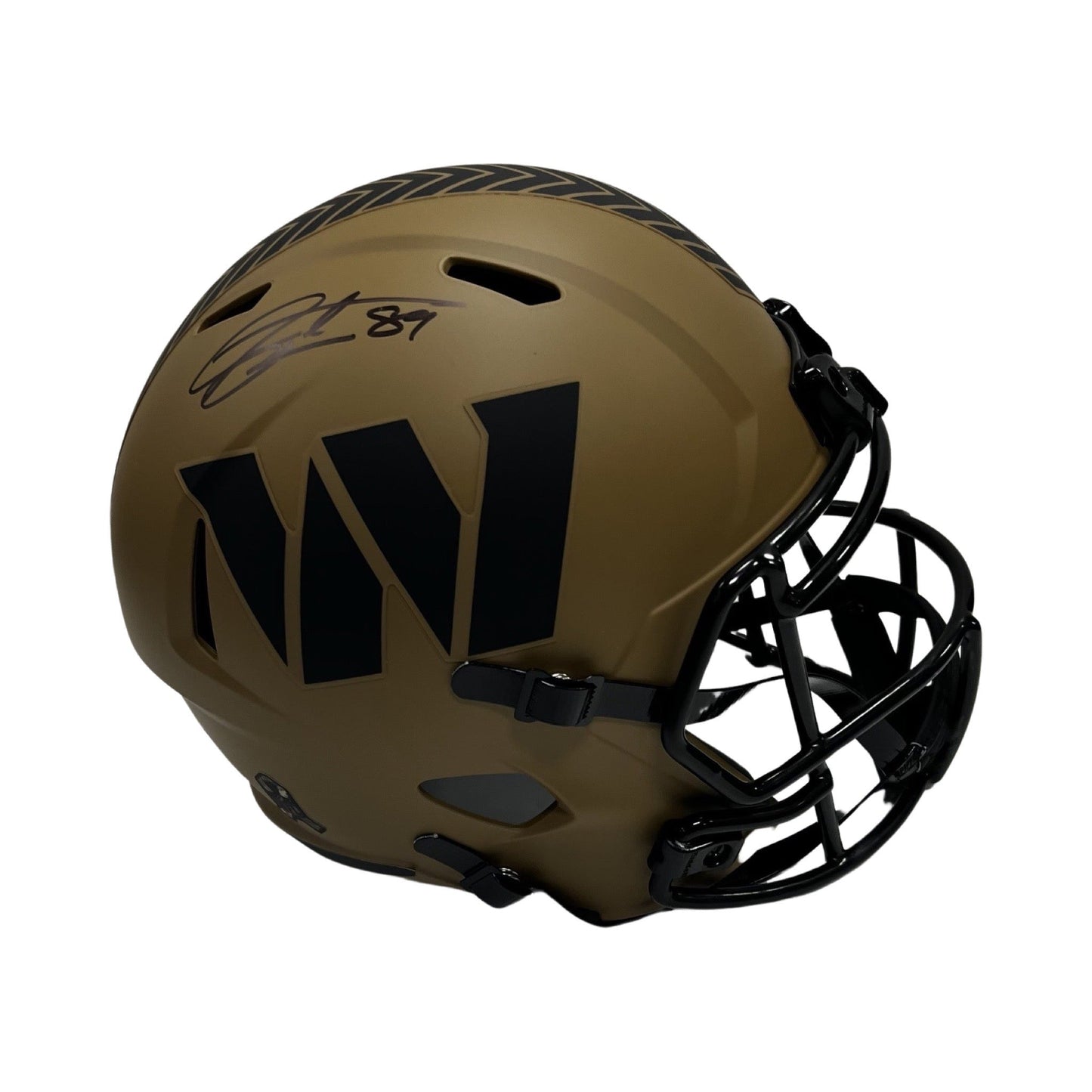 Santana Moss Autographed Washington Commanders Brown Salute To Service Replica Helmet Steiner CX