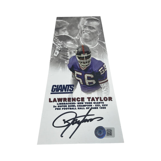 Lawrence Taylor Autographed New York Giants Super Bowl Trophy Plaque