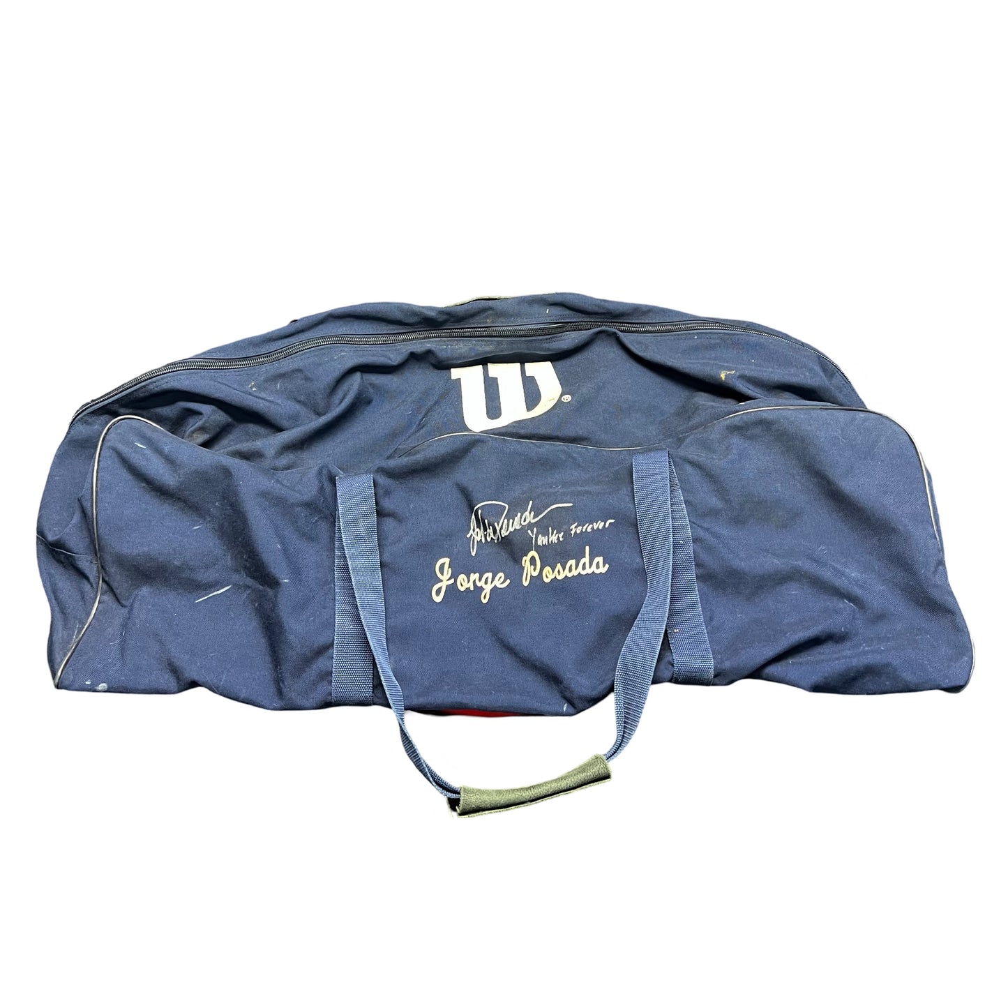 Jorge Posada Autographed New York Yankees Game Used Duffle Bag BG