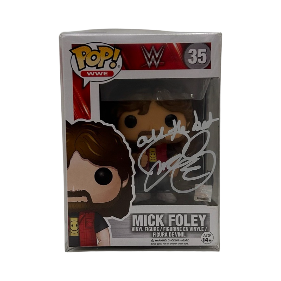 Mick Foley Autographed WWE Funko Pop "All The Best" Inscription Beckett