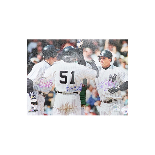 Bernie Williams, Tino Martinez & Paul O'Neill Autographed New York Yankees 11x14 Steiner CX & JSA