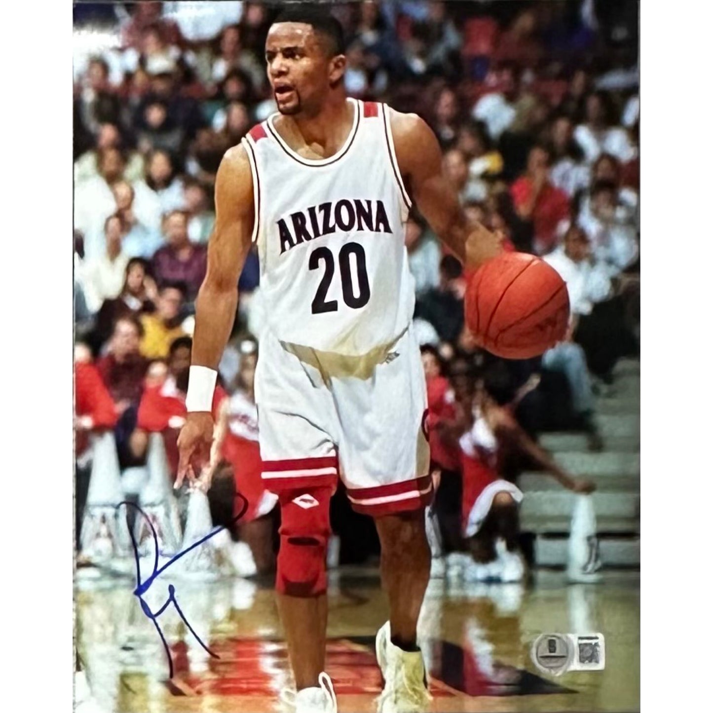 Damon Stoudamire Arizona 8x10 Vertical Dribble Beckett BAS