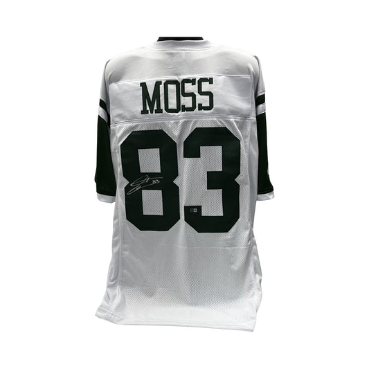 Santana Moss Autographed New York Jets White Jersey Steiner CX