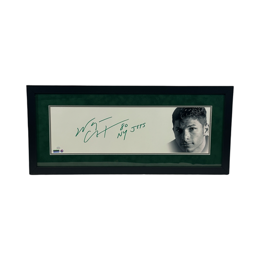 Wayne Chrebet Autographed New York Jets 8x26 Photo 15x32 Frame JSA